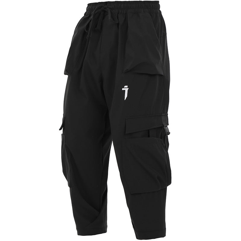 Large Pocket Functional Buckle Overalls Men's Loose Casual
