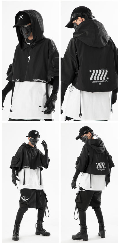 Spring And Summer Mechanical Style Hooded Shawl Men