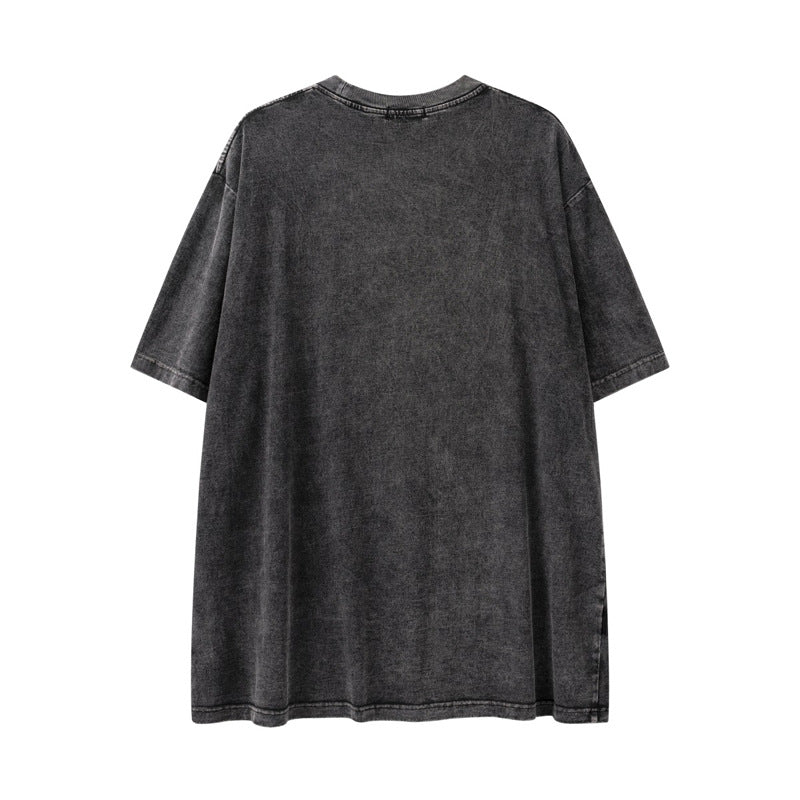 Washed And Worn Loose Chain Design Top