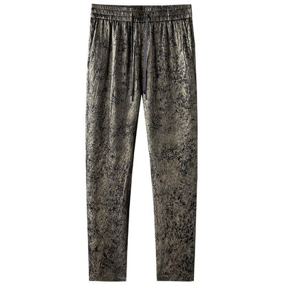 Light Luxury High-end Smooth And Flowing Retro Ice Silk Acetate Pants