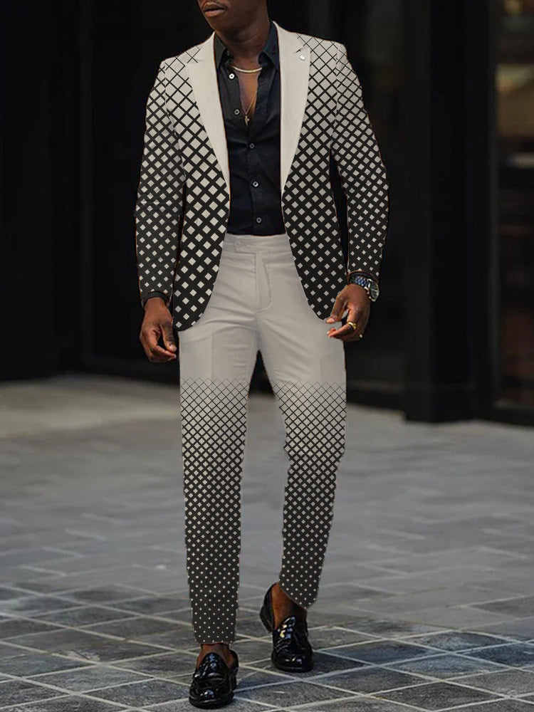 Trendy All-matching Men's High Quality Gradient Suit