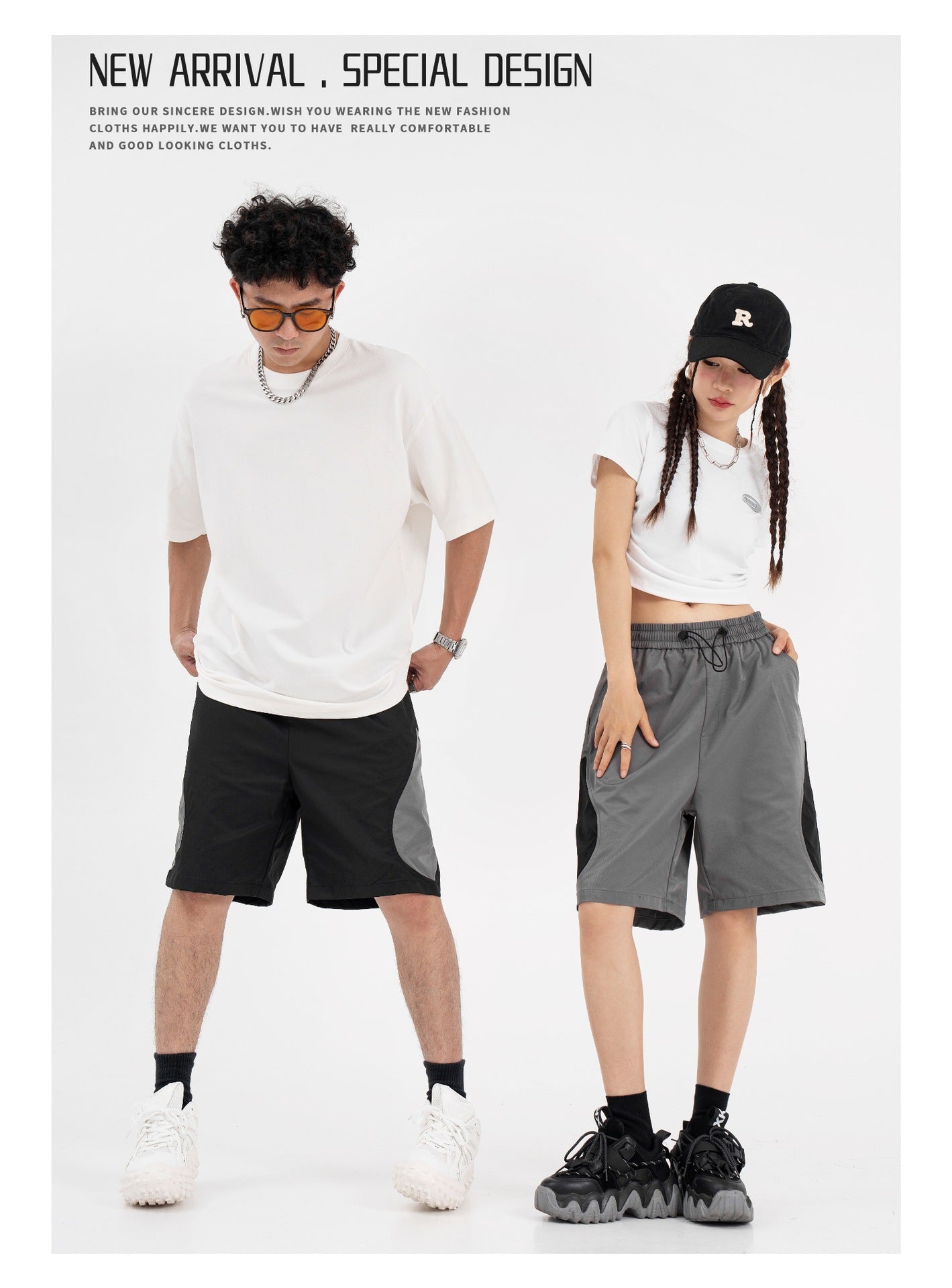 Mechanical Style Color Matching Elastic Straight Cargo Pants