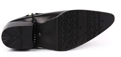 British Pointed Toe Men's Short Boots Motorcycle Boots Breathable Leather
