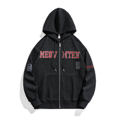 American-style Heavy Zipper Cardigan Hooded Bathroom