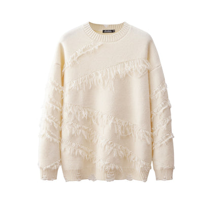 Design Sense Niche Vintage Tassel Sweater Men's And Women's Autumn And Winter Loose Lazy Chic Soft Glutinous Chic Sweater