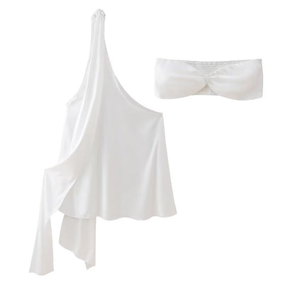 Elastic slim fit bra vest two-piece set