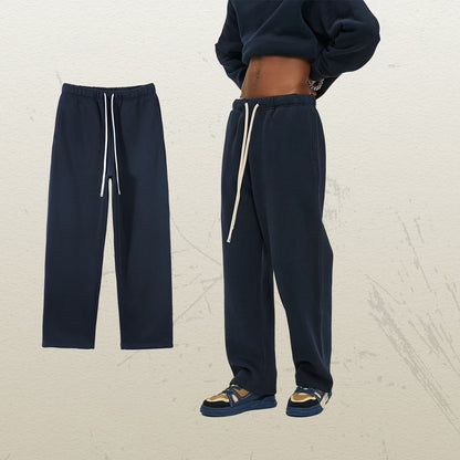 Women's Straight Velvet Solid Color Loose Sports And Leisure Trousers