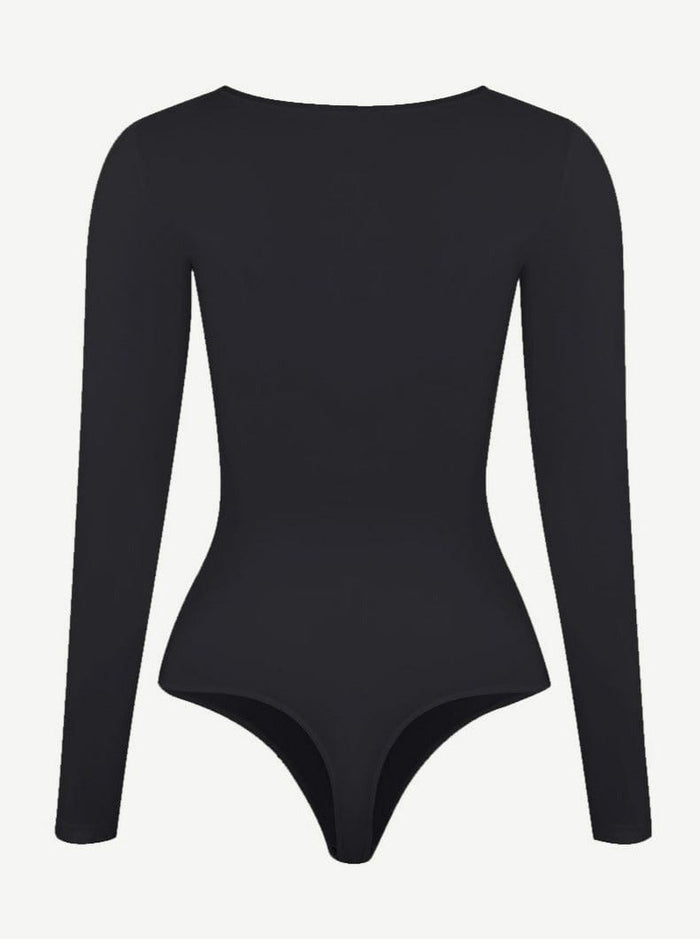 Seamless Bodysuit Long Sleeve Slim Corset Shapewear Bodysuit