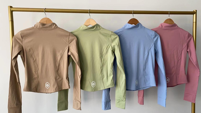 Tummy control yoga jacket.