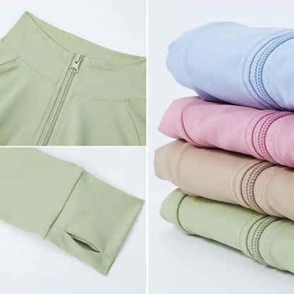 Tummy control yoga jacket.