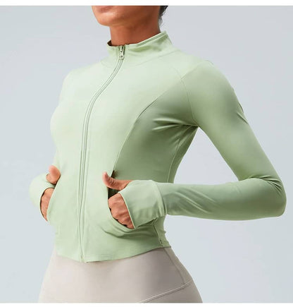 Tummy control yoga jacket.