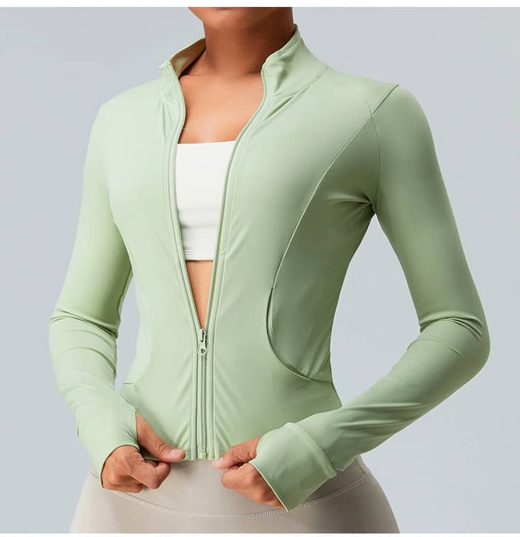 Tummy control yoga jacket.