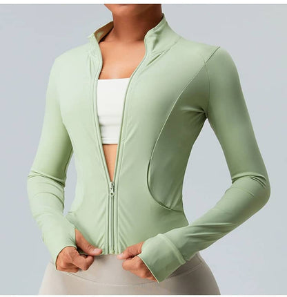 Tummy control yoga jacket.