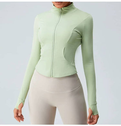 Tummy control yoga jacket.
