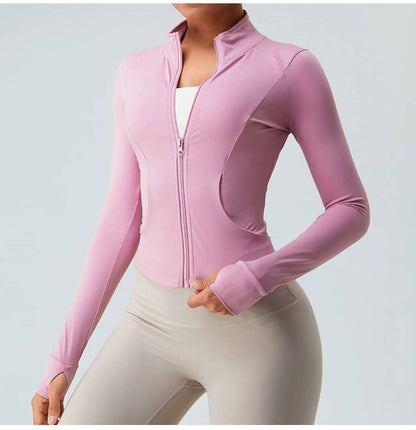 Tummy control yoga jacket.