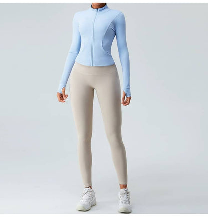 Tummy control yoga jacket.
