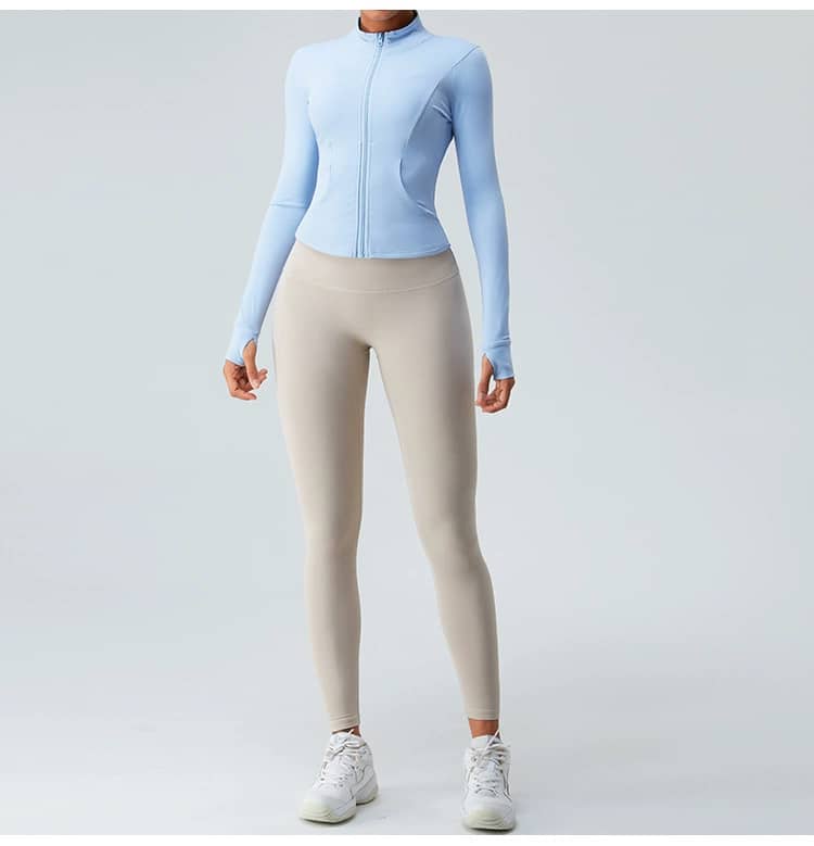 Tummy control yoga jacket.