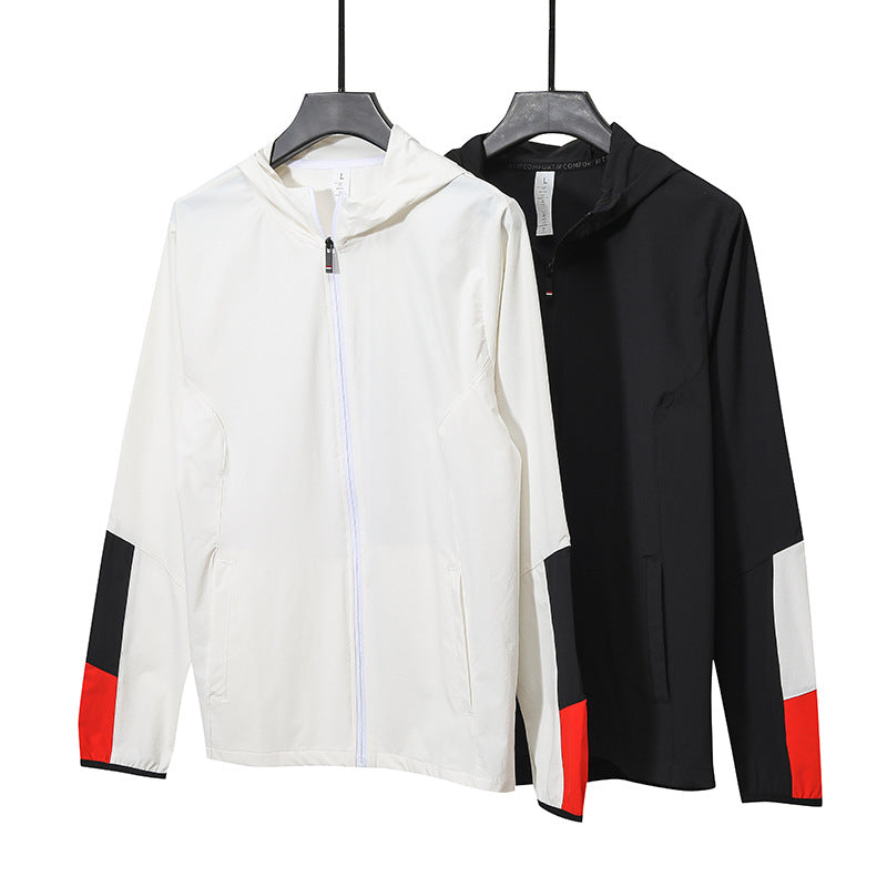 Zipper Hooded Men's Quick-drying Thin Coat