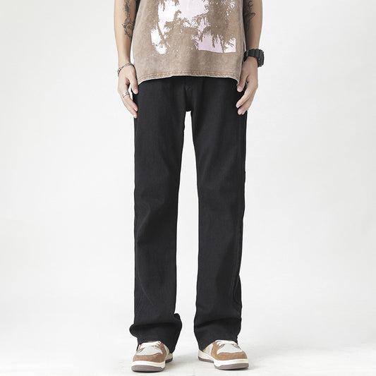 American-style Heavy Washed Yellow Jeans