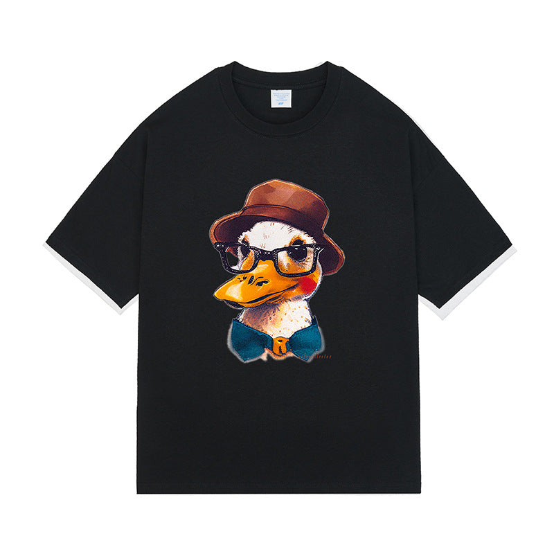 Loose Fashion Brand American Retro Couple Half Sleeve