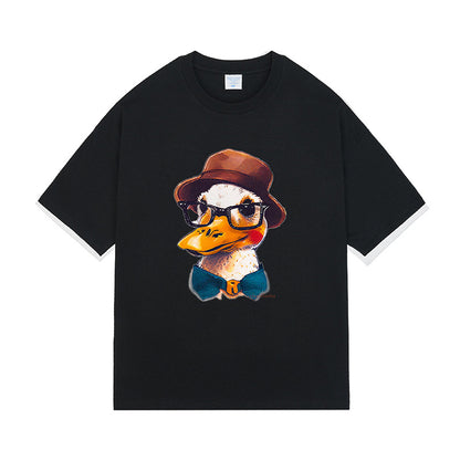 Loose Fashion Brand American Retro Couple Half Sleeve