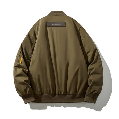 Men's Winter Baseball Collar Loose Down Jacket