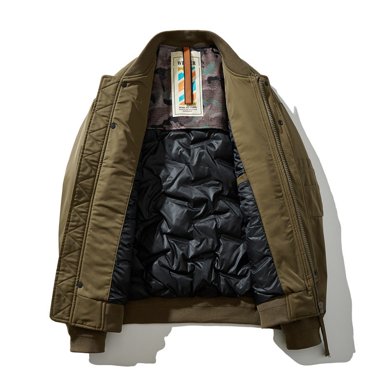 Men's Winter Baseball Collar Loose Down Jacket
