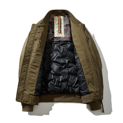 Men's Winter Baseball Collar Loose Down Jacket