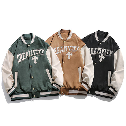 Student Casual Jacket Coat Suede