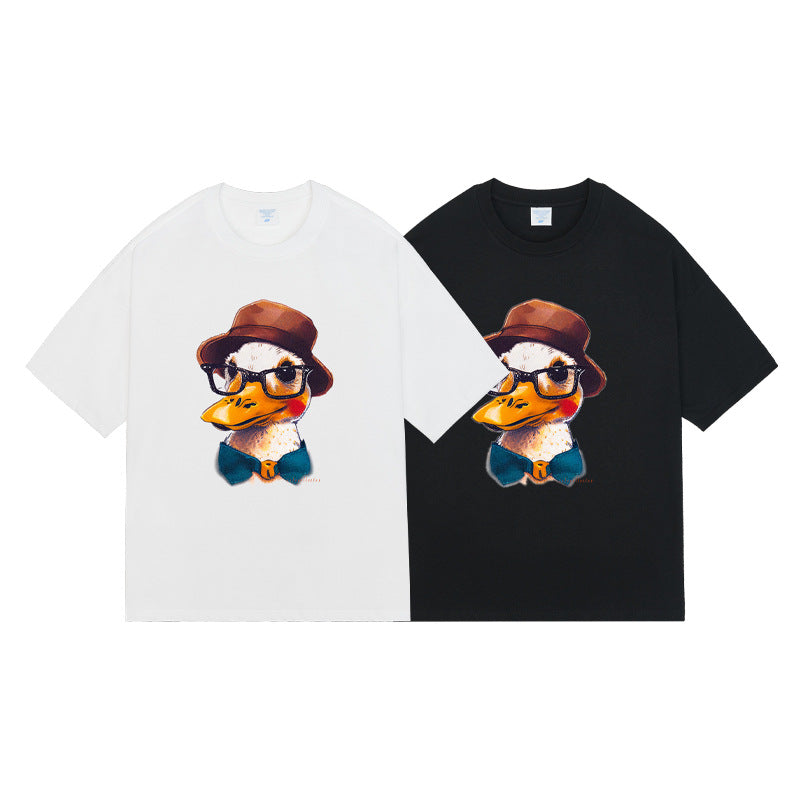 Loose Fashion Brand American Retro Couple Half Sleeve