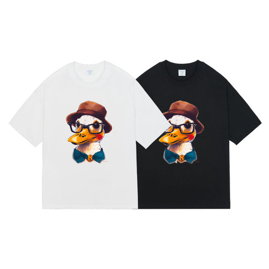 Loose Fashion Brand American Retro Couple Half Sleeve