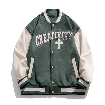 Student Casual Jacket Coat Suede
