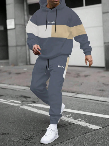 Striped Versatile Casual Top Loose Sports Suit