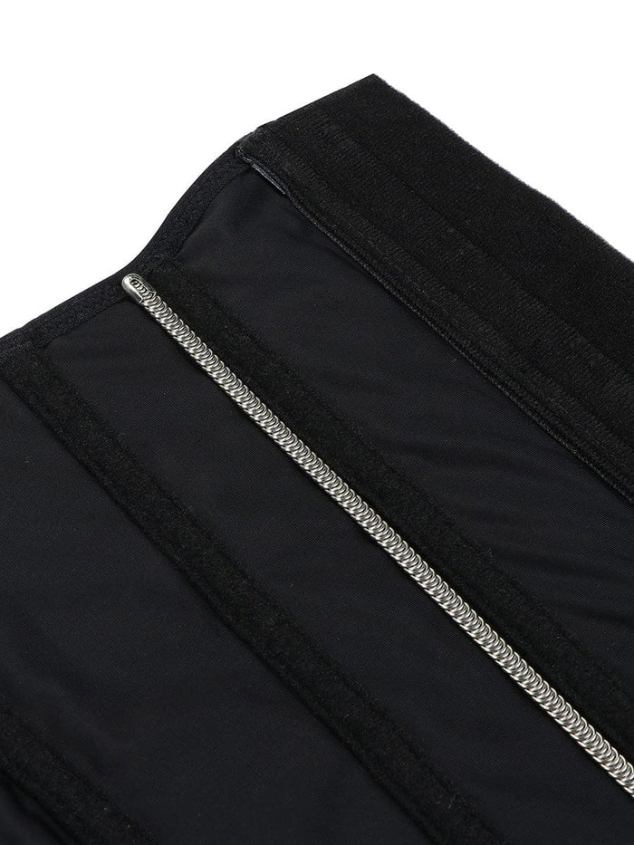 9 Steel Bones W-shape Waist Trainer Zipper Built-in Clips Inside