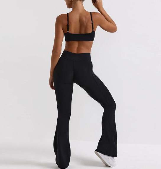 Cross Flared Yoga Pants for Fashionable Fitness at Divine Classiques