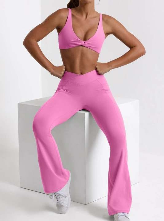 Cross Flared Yoga Pants for Fashionable Fitness at Divine Classiques