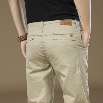 Men's Casual Pants Autumn Thick Slim Straight Cotton