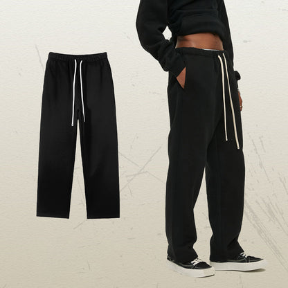 Women's Straight Velvet Solid Color Loose Sports And Leisure Trousers