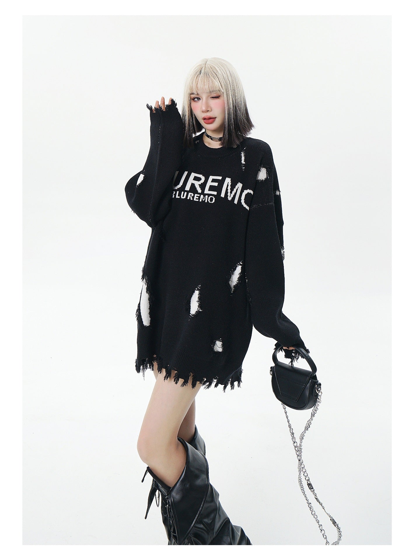 High-Grade Ripped Pullover Sweater