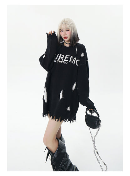 High-Grade Ripped Pullover Sweater