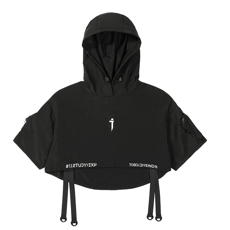 Spring And Summer Mechanical Style Hooded Shawl Men