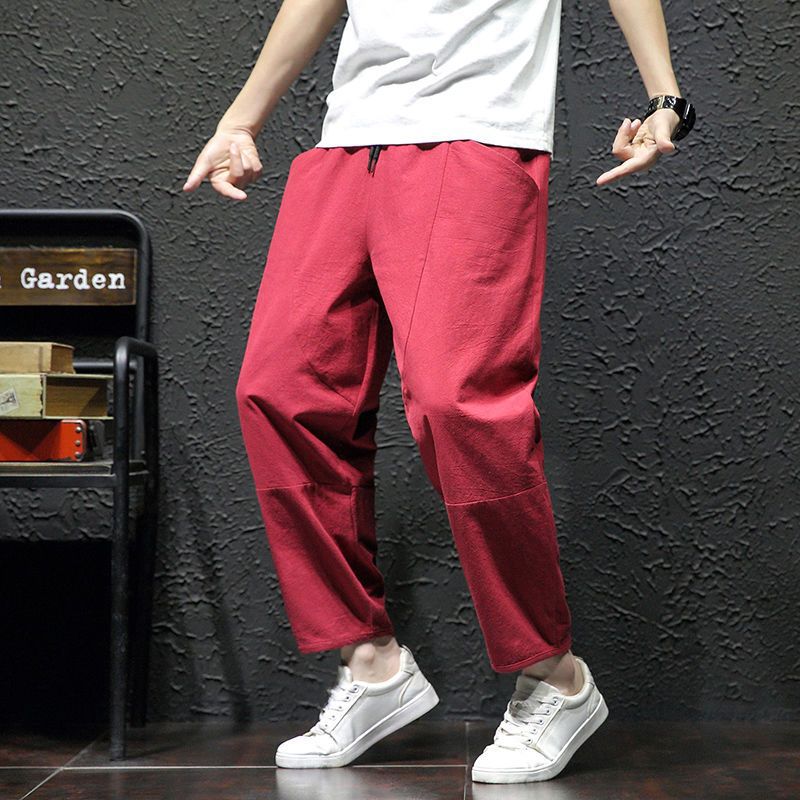 Summer Cropped Pure Cotton And Linen Linen Pants