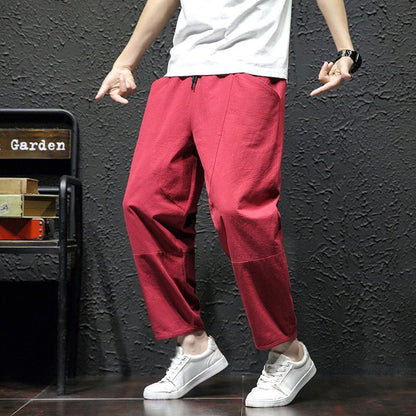 Summer Cropped Pure Cotton And Linen Linen Pants