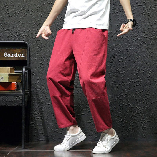 Summer Cropped Pure Cotton And Linen Linen Pants