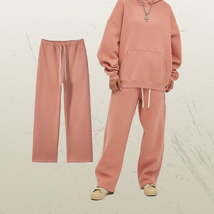 Women's Straight Velvet Solid Color Loose Sports And Leisure Trousers