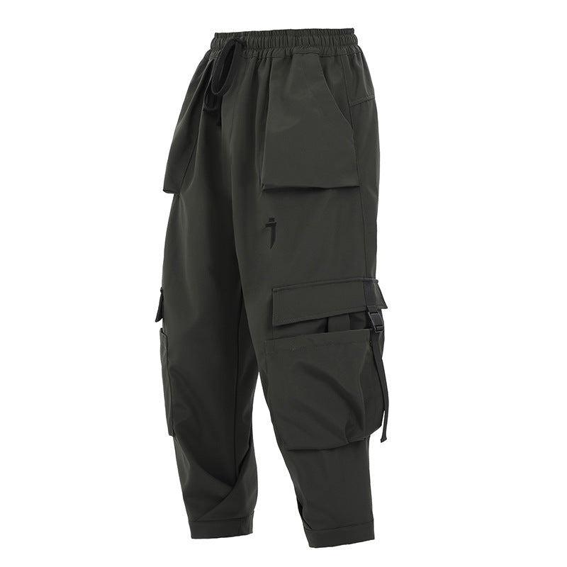 Large Pocket Functional Buckle Overalls Men's Loose Casual