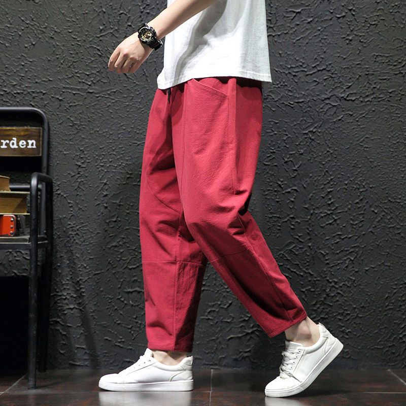 Summer Cropped Pure Cotton And Linen Linen Pants