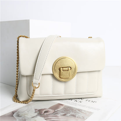 Oily Wax Cowhide Bag Niche Design Fashion