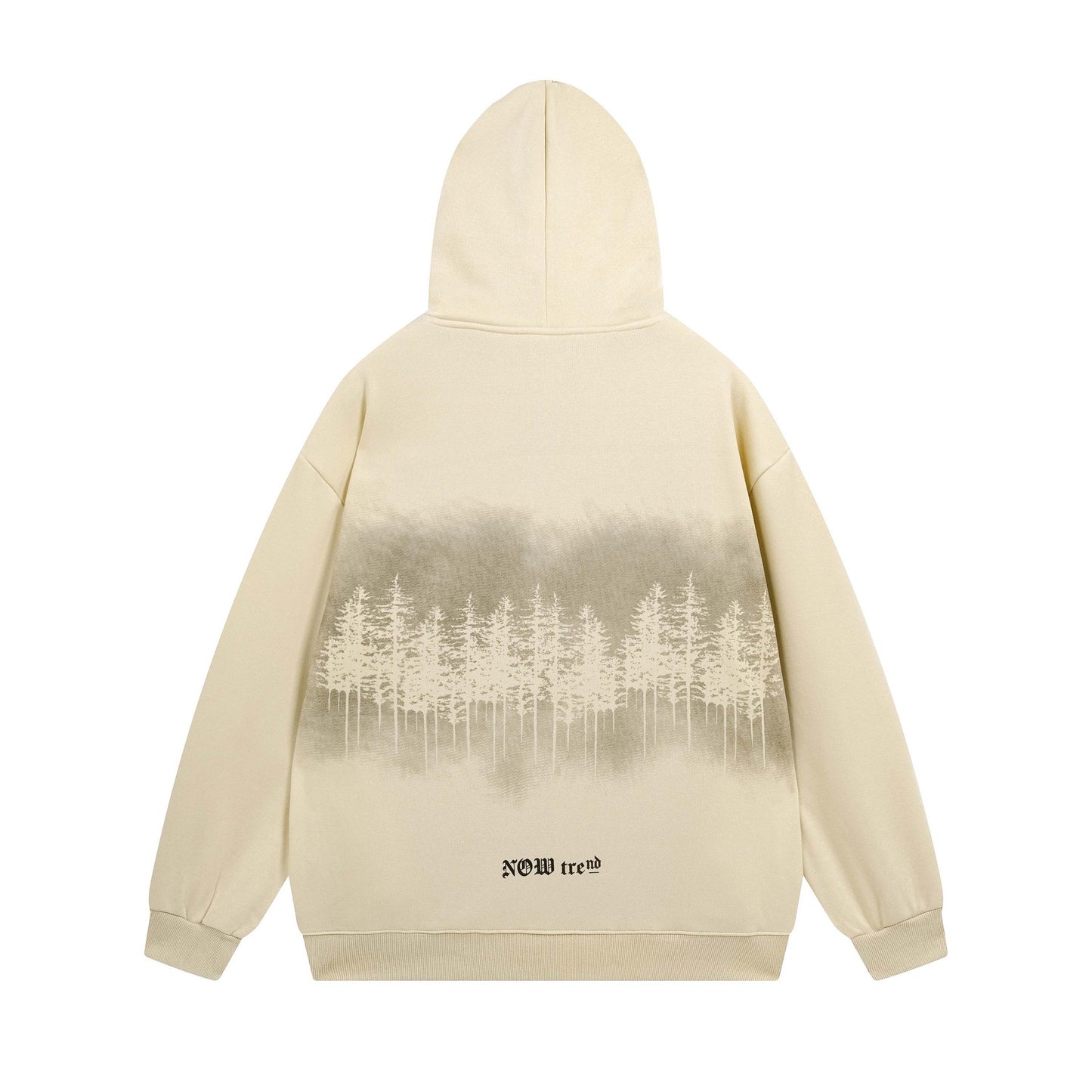 Letter Printing Velvet Padded Hooded Sweatshirt