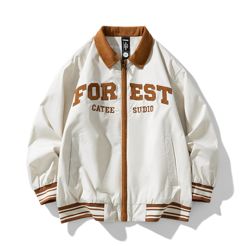 High-end Lapel Baseball Uniform Men's Casual Jacket